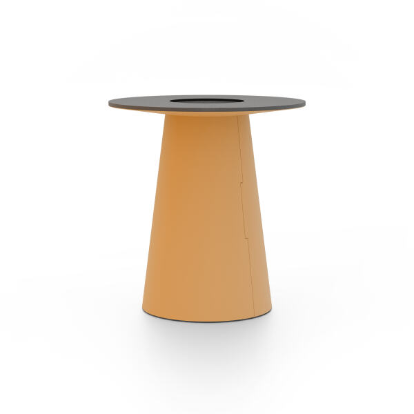 ALT (All Linoleum Table) cone-shaped table base lined with linoleum (4002 Leather ᴺᴱᵂ), L Ø450, designed by Keiji Takeuchi