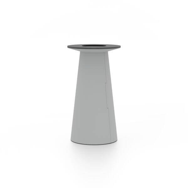 ALT (All Linoleum Table) cone-shaped table base lined with linoleum (4132 Ash), S Ø360, designed by Keiji Takeuchi