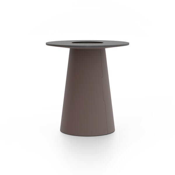 ALT (All Linoleum Table) cone-shaped table base lined with linoleum (4172 Mauve), L Ø450, designed by Keiji Takeuchi