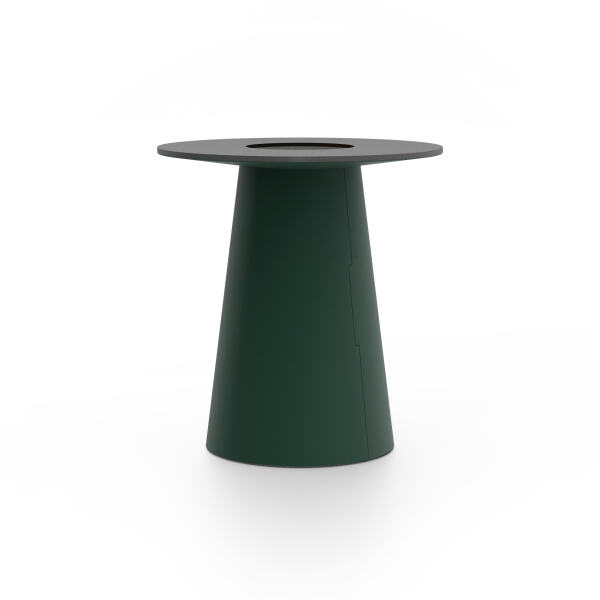 ALT (All Linoleum Table) cone-shaped table base lined with linoleum (4174 Conifer), L Ø450, designed by Keiji Takeuchi