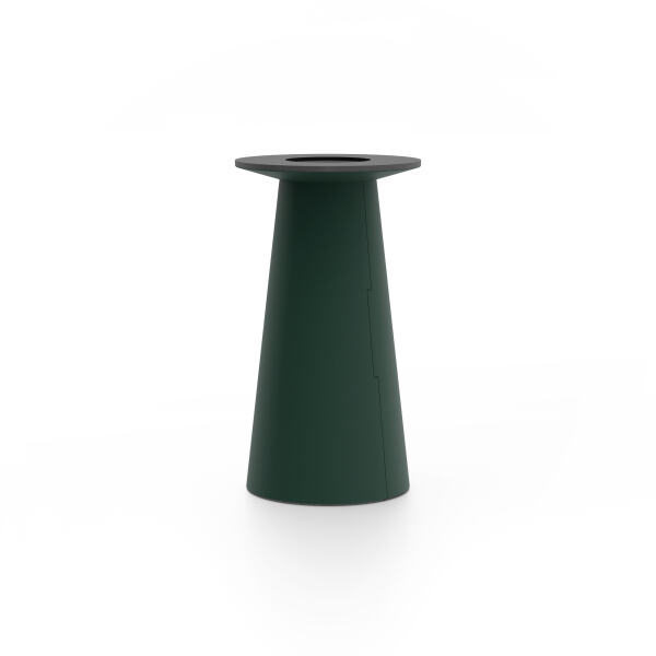 ALT (All Linoleum Table) cone-shaped table base lined with linoleum (4174 Conifer), S Ø360, designed by Keiji Takeuchi
