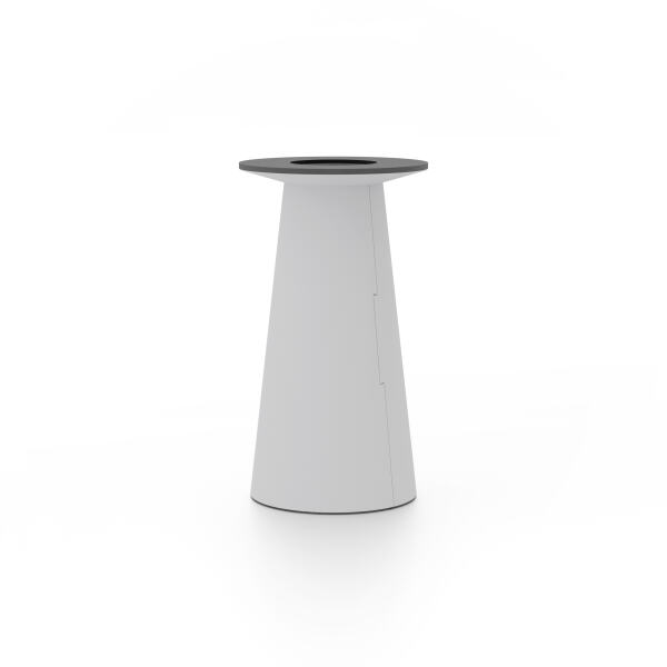 ALT (All Linoleum Table) cone-shaped table base lined with linoleum (4177 Vapour), S Ø360, designed by Keiji Takeuchi