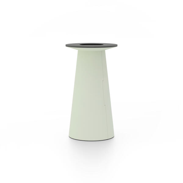 ALT (All Linoleum Table) cone-shaped table base lined with linoleum (4183 Pistachio), S Ø360, designed by Keiji Takeuchi
