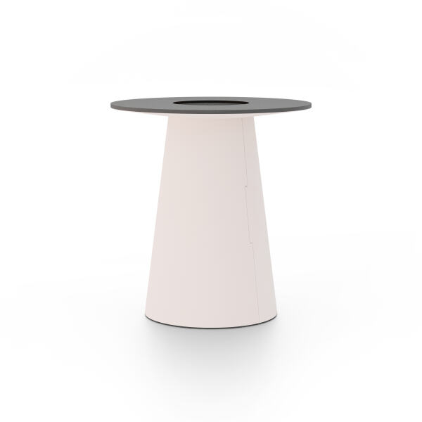 ALT (All Linoleum Table) cone-shaped table base lined with linoleum (4185 Powder), L Ø450, designed by Keiji Takeuchi