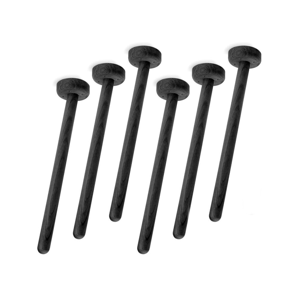 MT2 Tischbeine - Material und Farbe Holz, Eiche, schwarz gebeizt, matt geölt - Set 6 Tischbeine