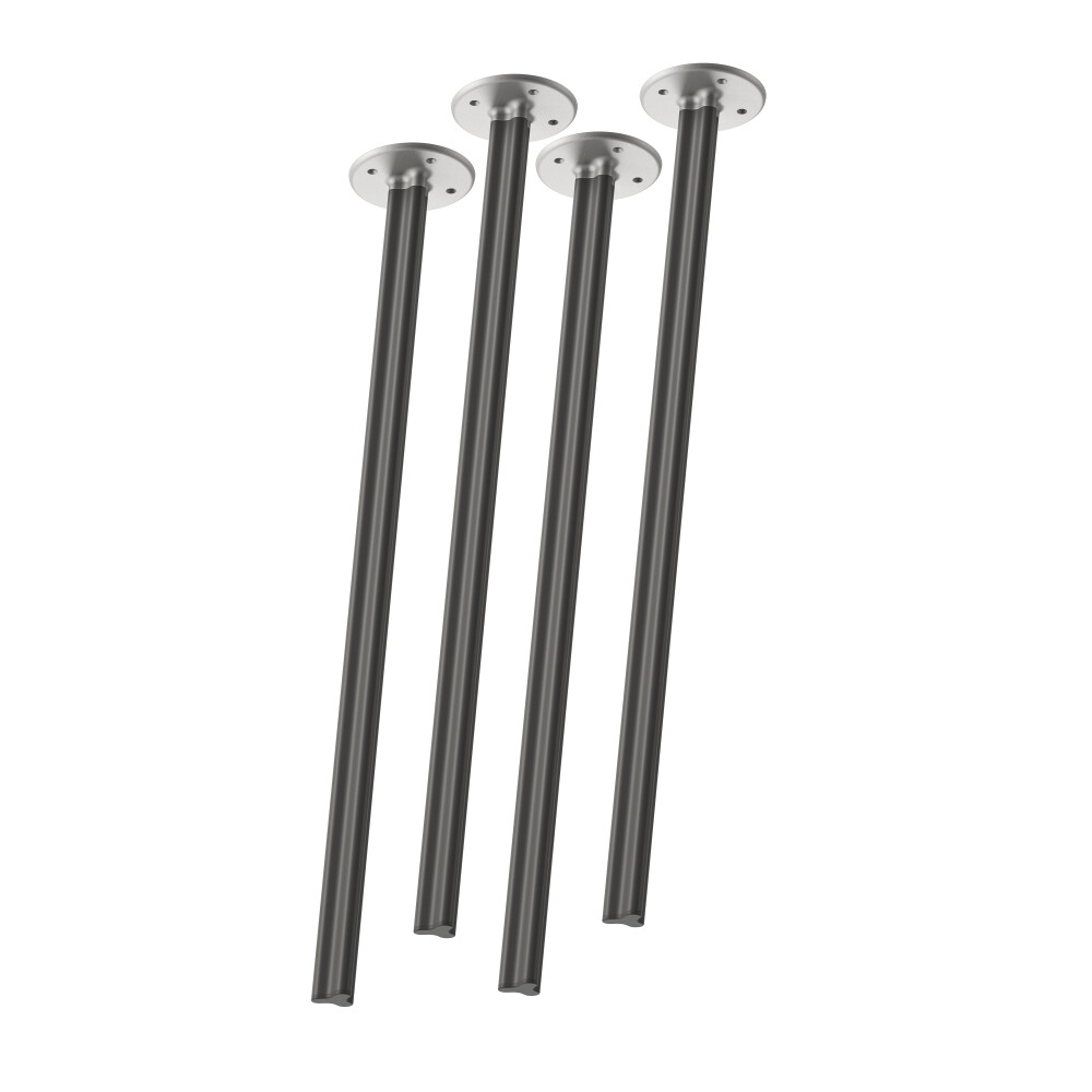 BEAM Tischbeine - Material und Farbe Aluminium, pulverbeschichtet, Schwarzgrau (RAL 7021) - Profilgröße Normal - Höhe 102 cm - Set 4 Tischbeine