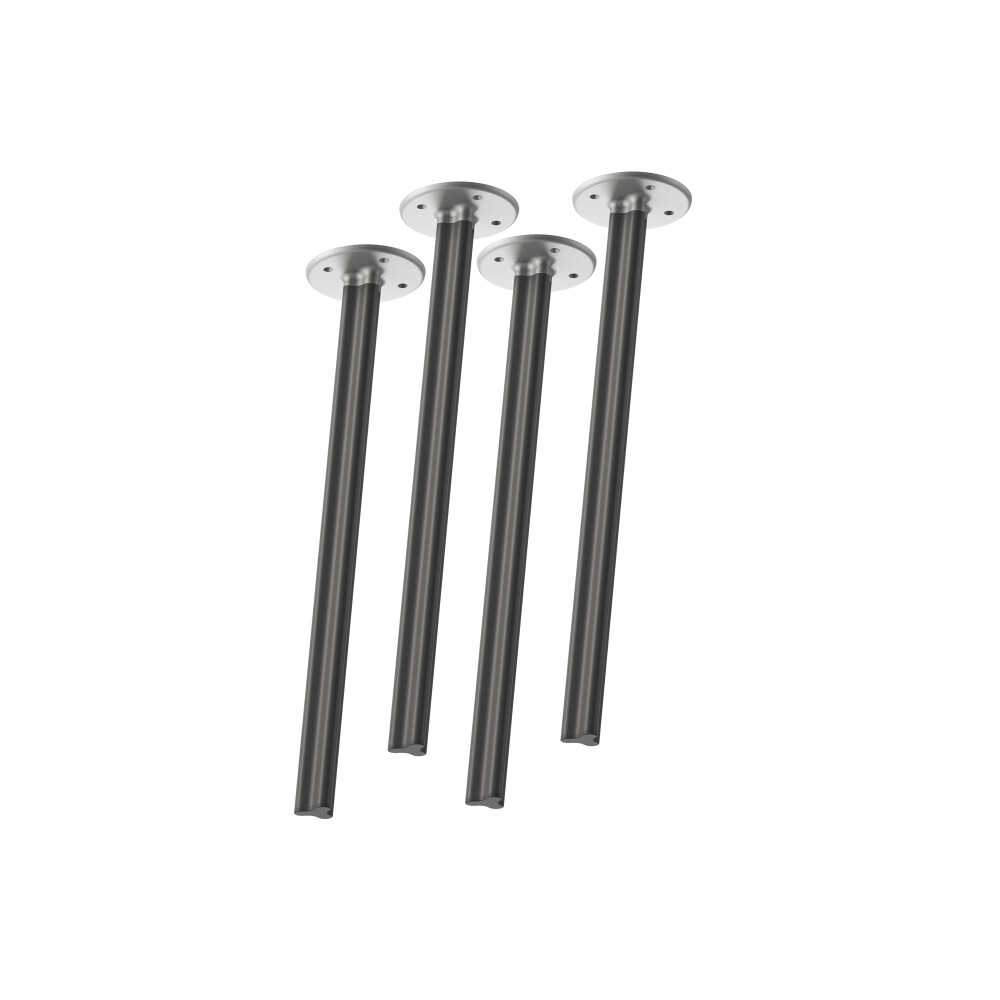 Ein Set aus 4 Stück BEAM-Beinen im "M"-Größe, 71 cm groß, entworfen von Daniel Lorch, mit RAL 7021 Schwarzgrau-Finish und Metallverbindern.