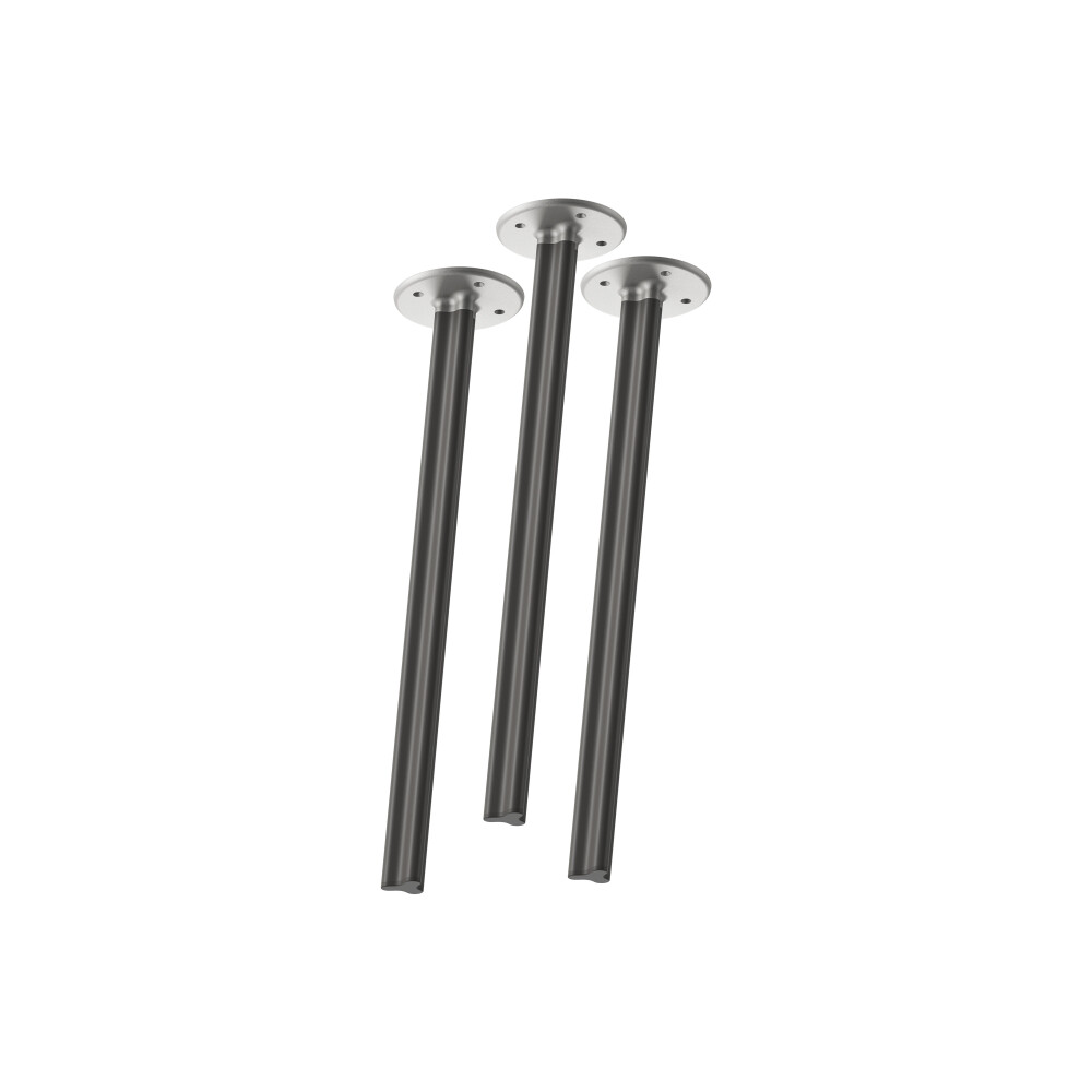 Ein Set aus 3 Stück BEAM-Beinen im "M"-Größe, 71 cm groß, entworfen von Daniel Lorch, mit RAL 7021 Schwarzgrau-Finish und Metallverbindern.