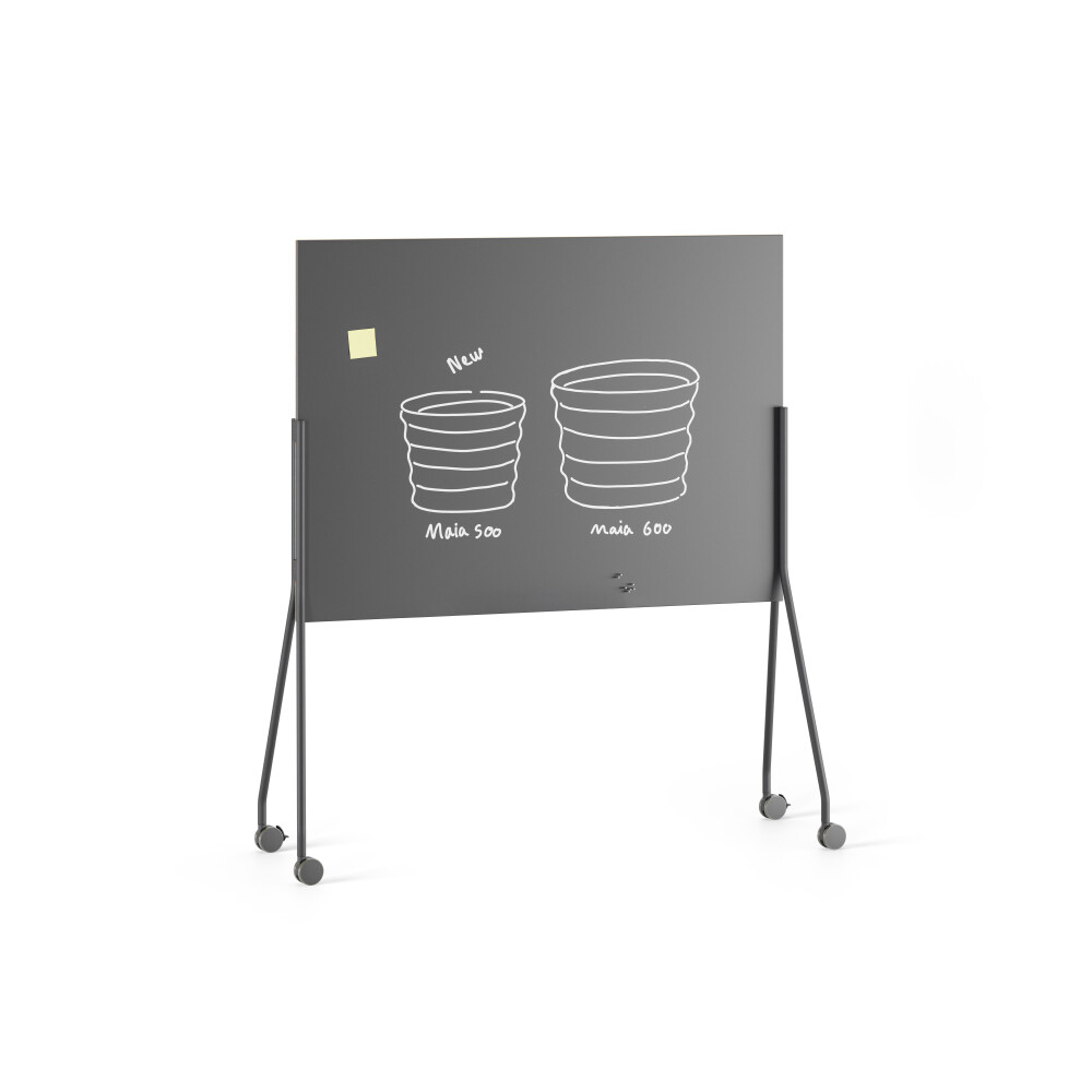 WALL Whiteboard by Michel Charlot in Tiefschwarz (RAL 9005) / Kork