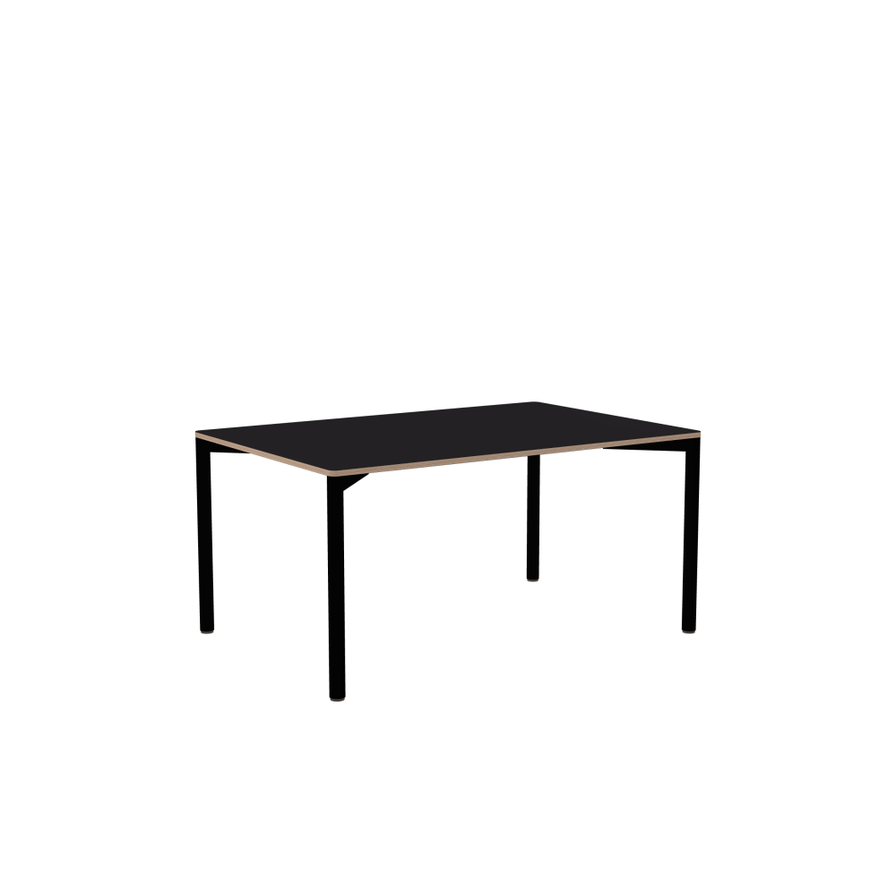 OUTLINE Table - Shape Square - Length 150.00 cm - Width 100.00 cm - Radius 2.60 cm - Thickness 2 cm - Freeform 1.00000000 - Surface Linoleum, 4166 Charcoal - Core Birch Plywood - Profile Edge 90°
