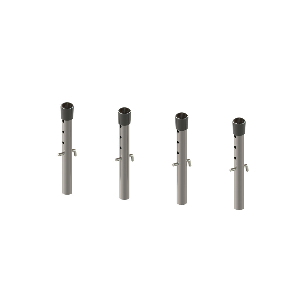 E2 Height Adjusters Short, in Steel, Clear-coated with  Caps