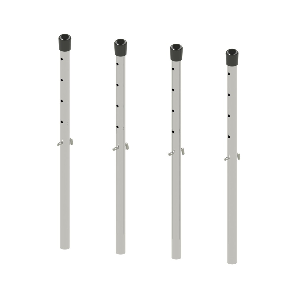 E2 Height Adjusters Long, in Steel, Chrome-plated with  Caps