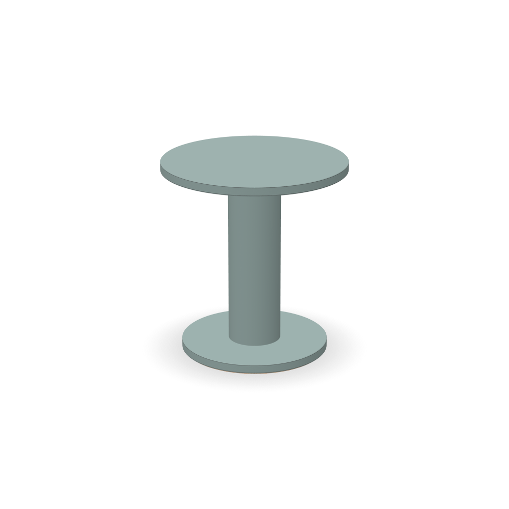 OFF-CUT Beistelltisch - Oberseite Linoleum, 4004 Blue Haze - Form Rund, Ø 45 - Höhe 48 cm