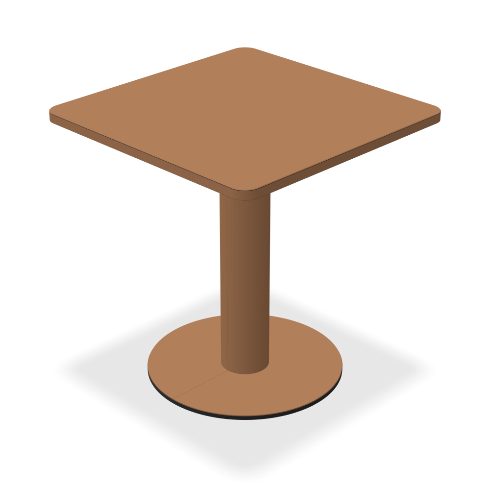 SPOT Bistrotisch - Oberseite Linoleum, 4003 Walnut - Form Quadratisch, L 70 × B 70