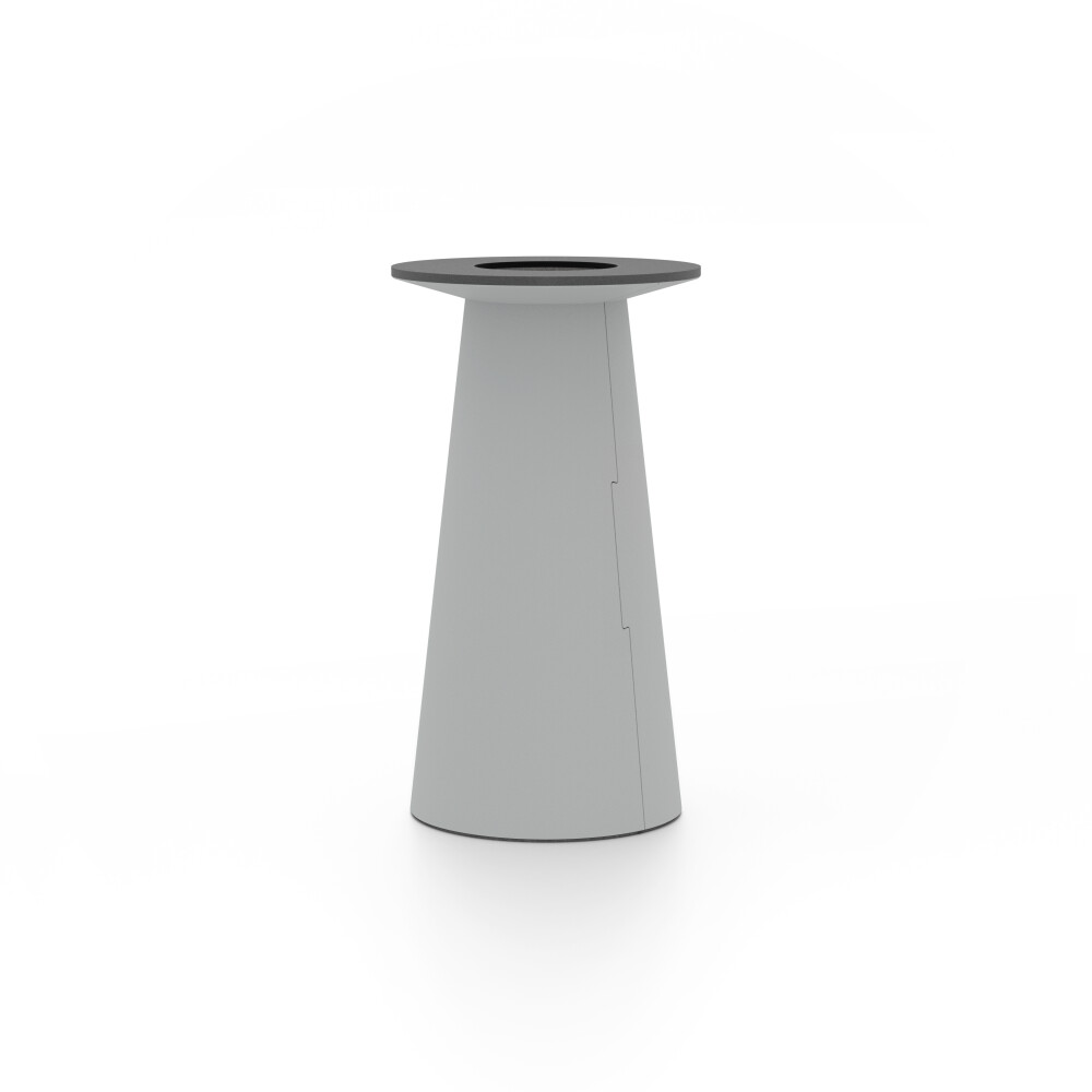 ALT (All Linoleum Table) cone-shaped table base lined with linoleum (4132 Ash), S Ø360, designed by Keiji Takeuchi