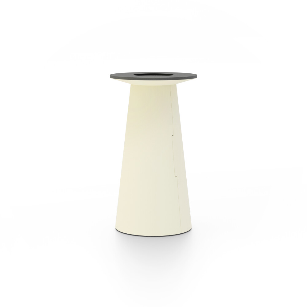 ALT (All Linoleum Table) cone-shaped table base lined with linoleum (4157 Pearl), S Ø360, designed by Keiji Takeuchi