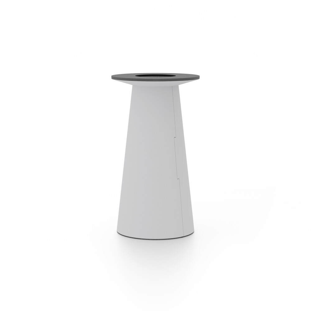 ALT (All Linoleum Table) cone-shaped table base lined with linoleum (4177 Vapour), S Ø 36 cm, designed by Keiji Takeuchi