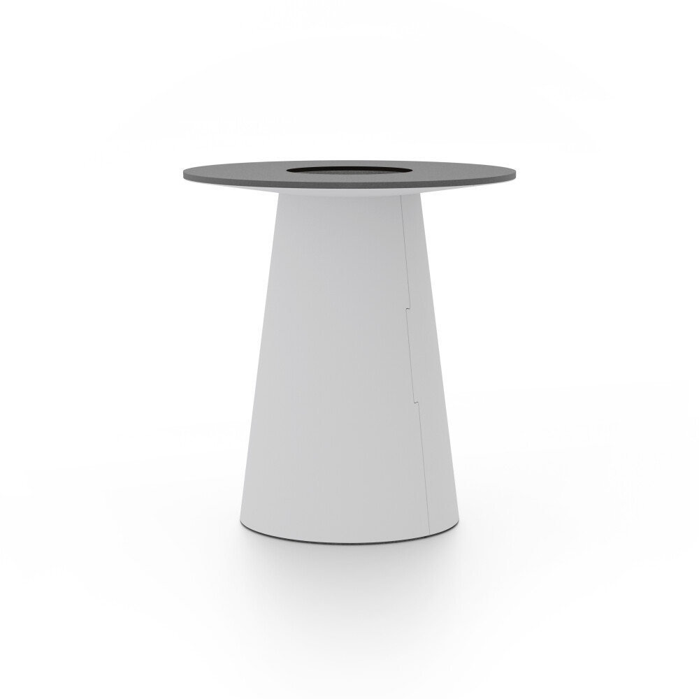 ALT (All Linoleum Table) cone-shaped table base lined with linoleum (4177 Vapour), L Ø450, designed by Keiji Takeuchi