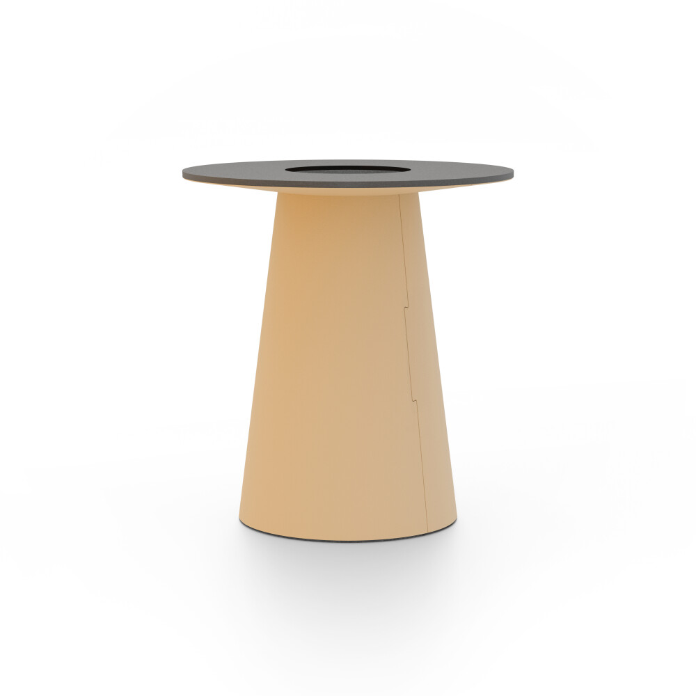 ALT (All Linoleum Table) cone-shaped table base lined with linoleum (4001 Clay ᴺᴱᵂ), L Ø450, designed by Keiji Takeuchi