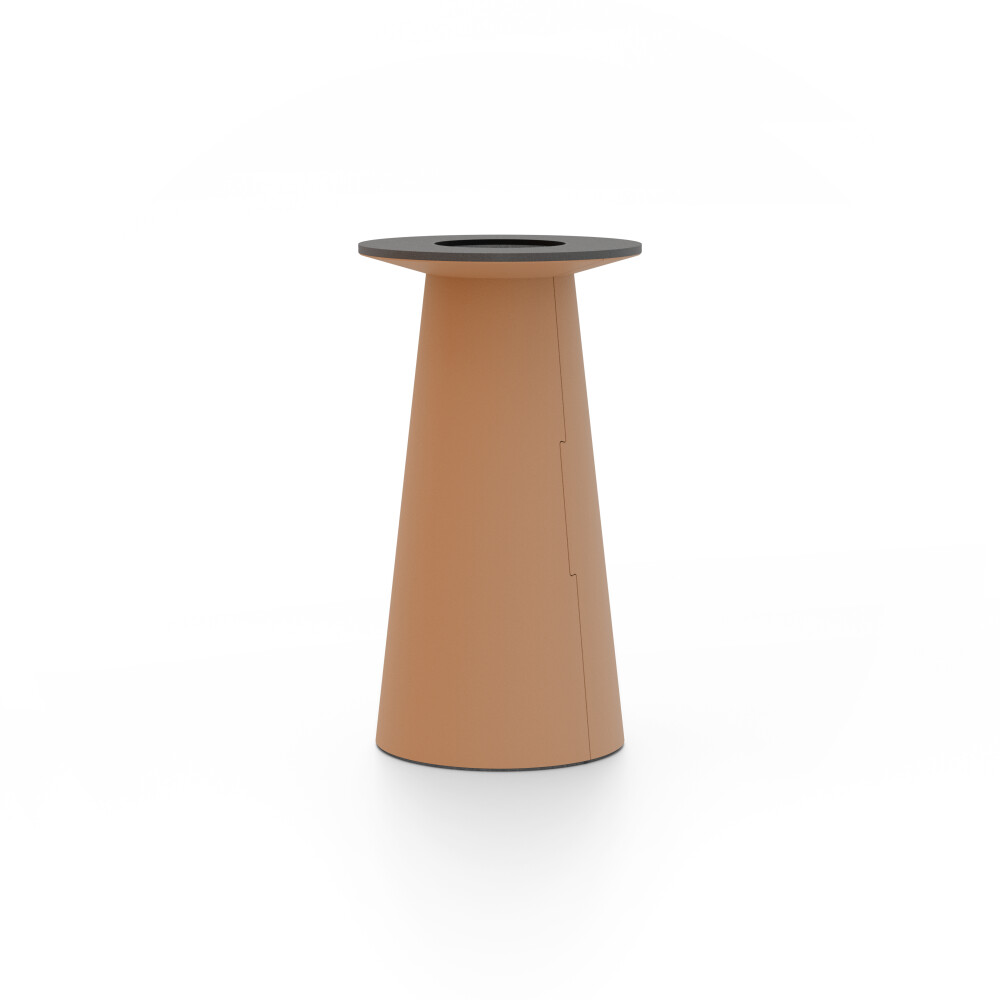 ALT (All Linoleum Table) cone-shaped table base lined with linoleum (4003 Walnut ᴺᴱᵂ), S Ø360, designed by Keiji Takeuchi