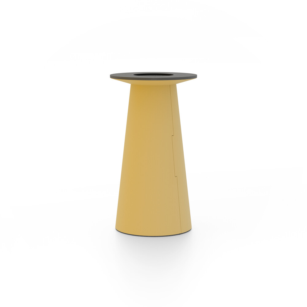 ALT (All Linoleum Table) cone-shaped table base lined with linoleum (S588 Pure Linoleum), S Ø 36 cm, designed by Keiji Takeuchi