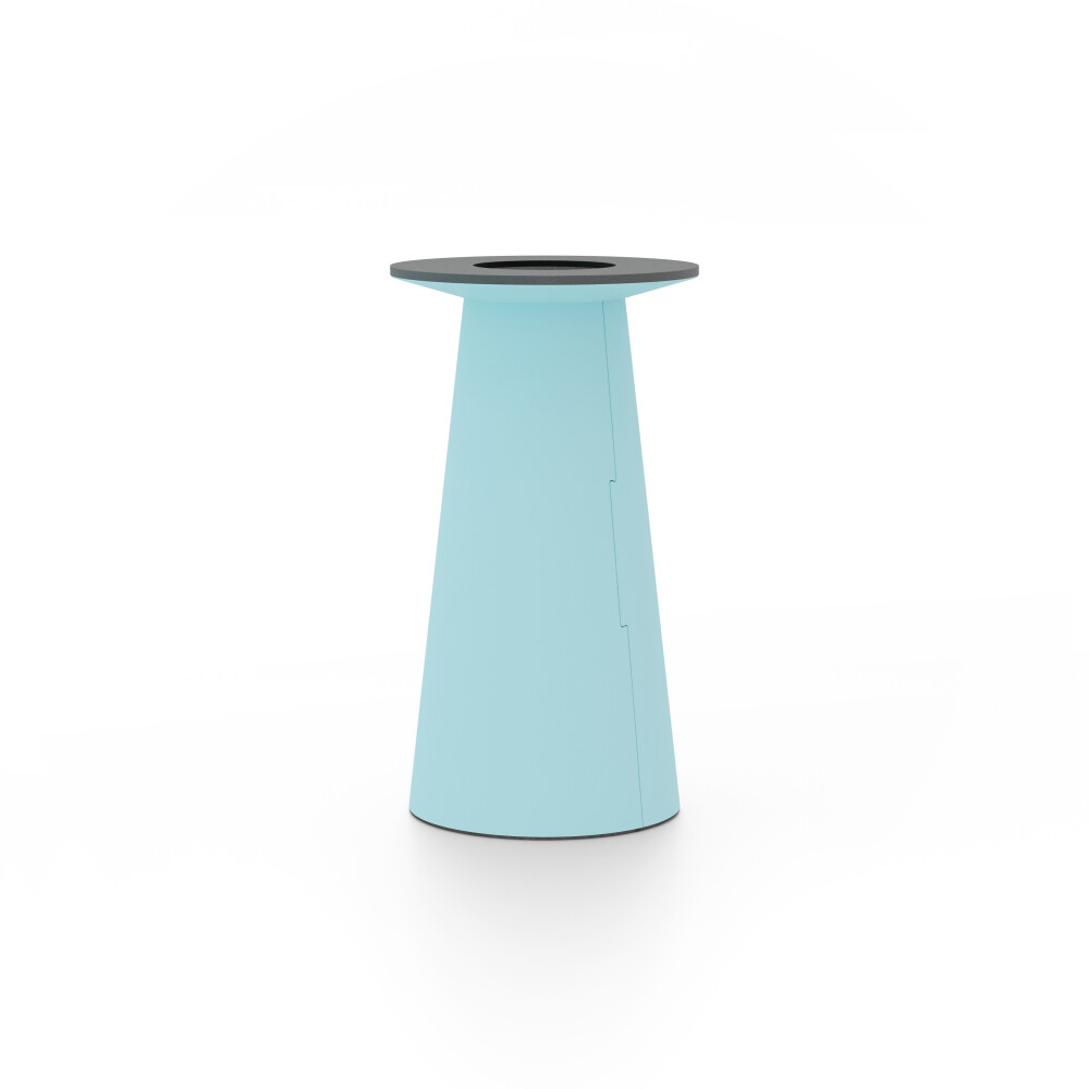ALT (All Linoleum Table) cone-shaped table base lined with linoleum (4180 Aquavert), S Ø360, designed by Keiji Takeuchi