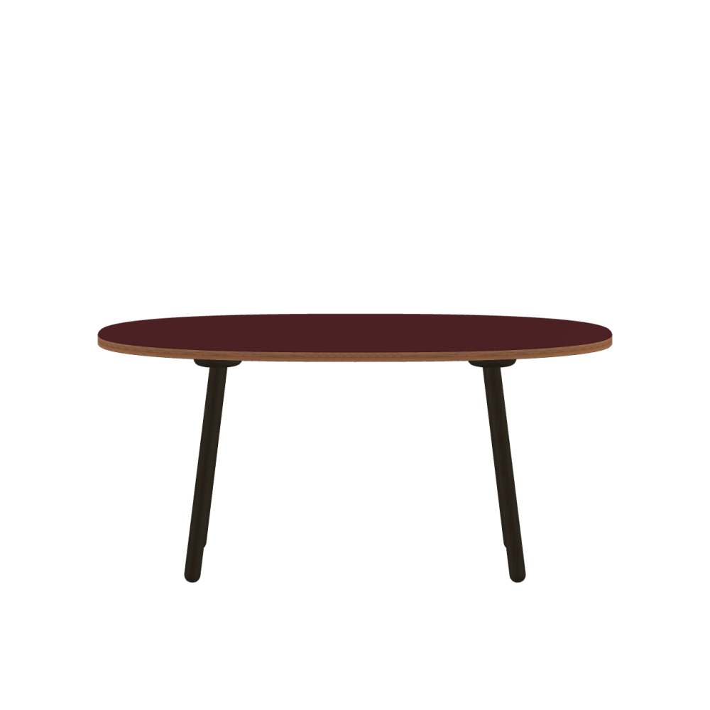 MT2 linoleum table – 4154 Burgundy / Laminboard (Strength 30mm) / Walnut