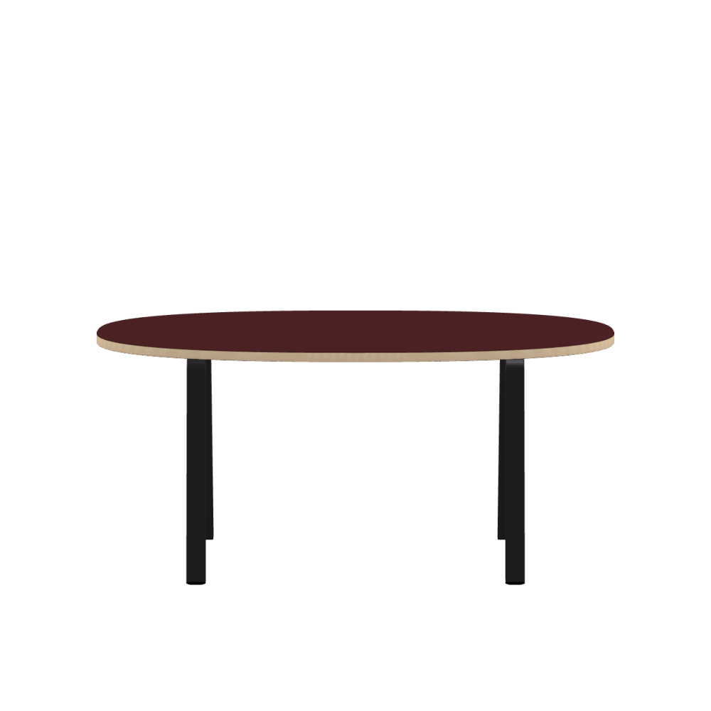 DIN linoleum table – 4154 Burgundy / Laminboard (Strength 30mm) / Ash