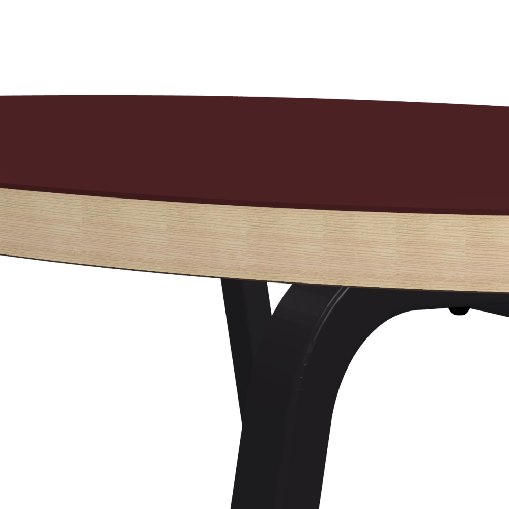 DIN linoleum table – 4154 Burgundy / Laminboard (Strength 30mm) / Ash