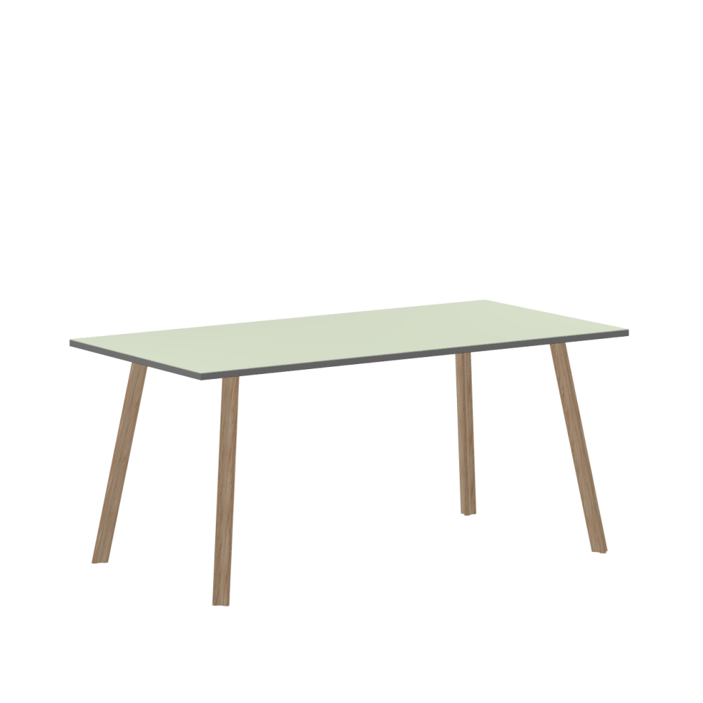 Beam linoleum table – 4183 Pistachio / MDF dyed / Mouse grey