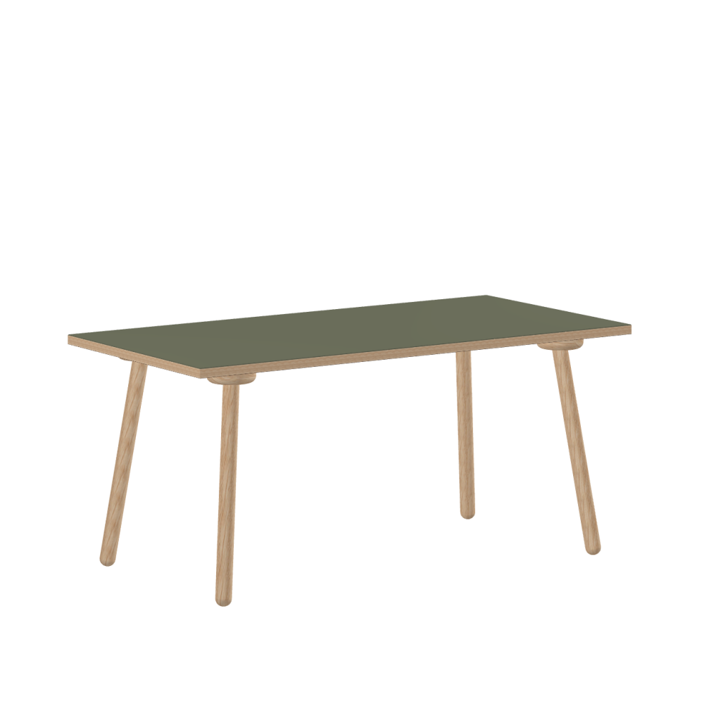 MT2 linoleum table – 4184 Olive / Laminboard (Strength 30mm) / Oak