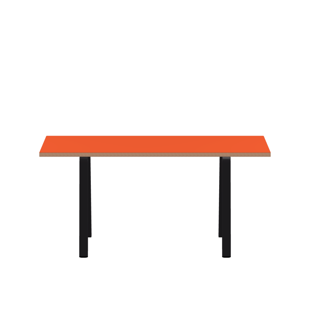 DIN linoleum table – 4186 Orange Blast / Laminboard (Strength 30mm) / Larch