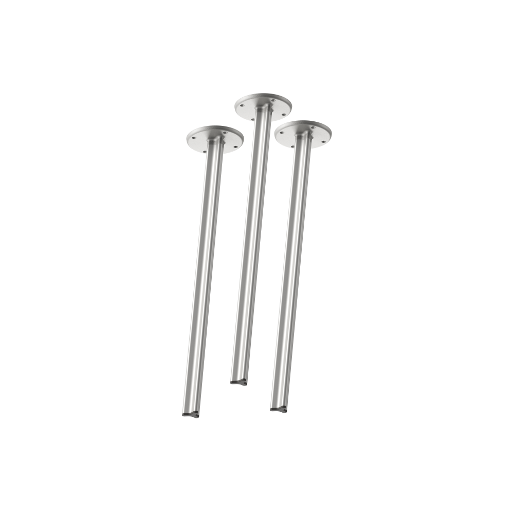 Ein Set aus 3 Stück BEAM-Beinen im "S"-Größe, 71 cm groß, entworfen von Daniel Lorch, mit Aluminium matt-Finish und Metallverbindern.