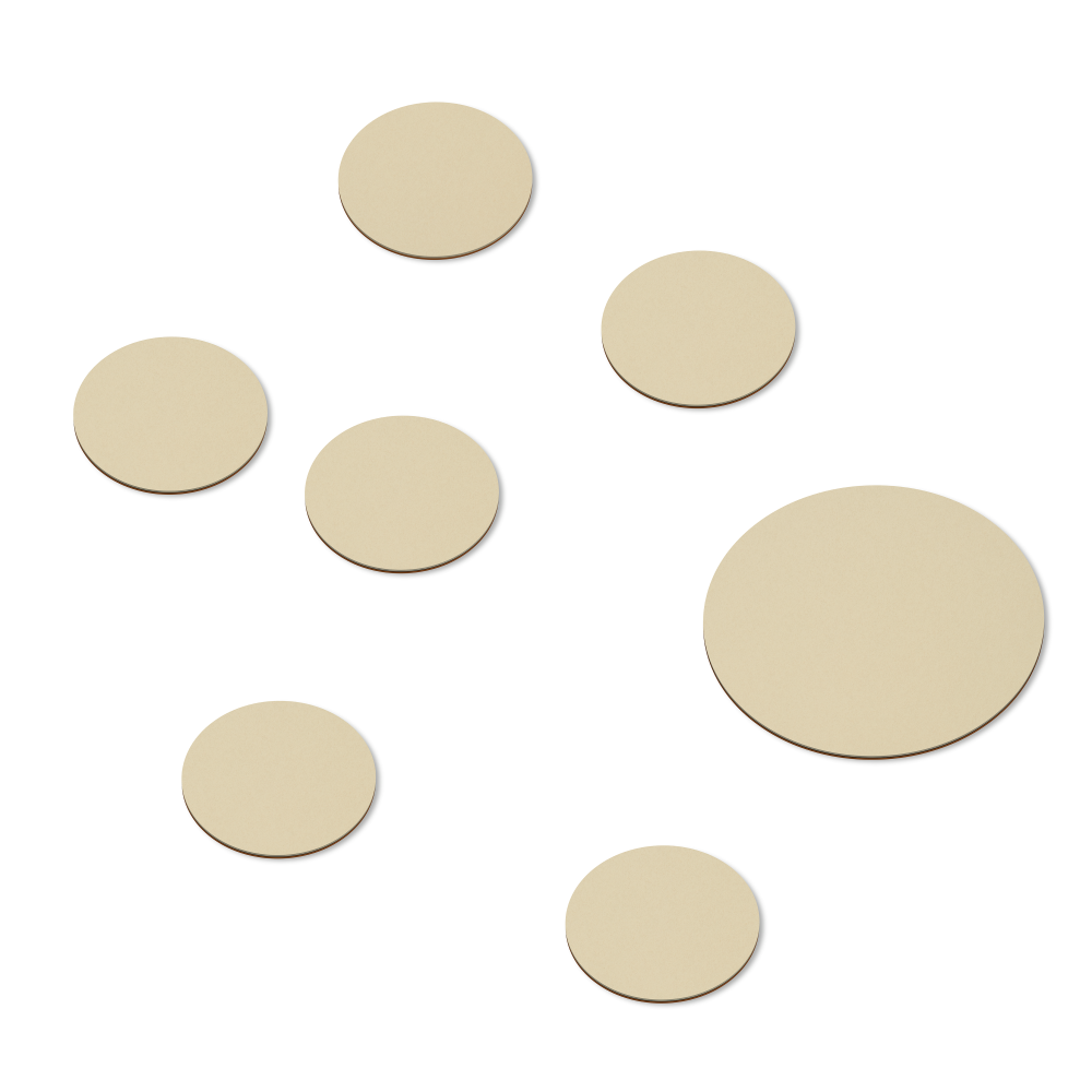 Set of seven PAD Coasters by Faust in 4176 Mushroom