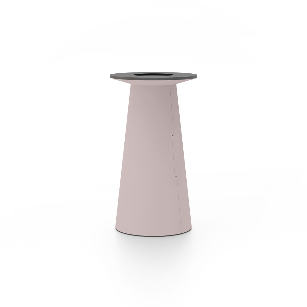 ALT (All Linoleum Table) cone-shaped table base lined with linoleum (4010 Soft Lilac ᴺᴱᵂ), S Ø 36 cm, designed by Keiji Takeuchi