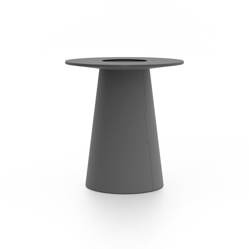 ALT (All Linoleum Table) cone-shaped table base lined with linoleum (4012 Basalt ᴺᴱᵂ), L Ø 45 cm, designed by Keiji Takeuchi