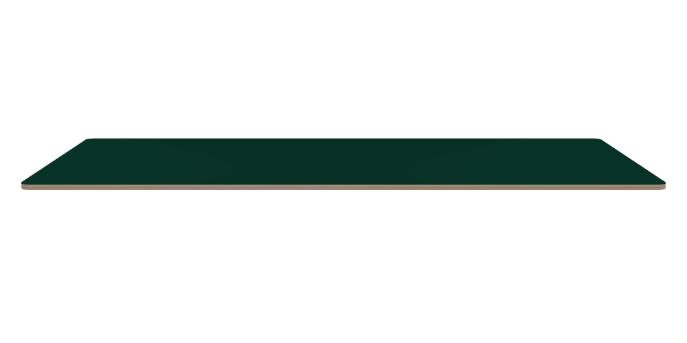 Tischplatte - Form Eckig - Länge 220,00 cm - Tiefe 120,00 cm - Radius 4,00 cm - Stärke 2 cm - Freiformfläche 1.00000000 - Oberseite Linoleum, 4174 Conifer - Kern Multiplex Birke - Kantenschräge 90°