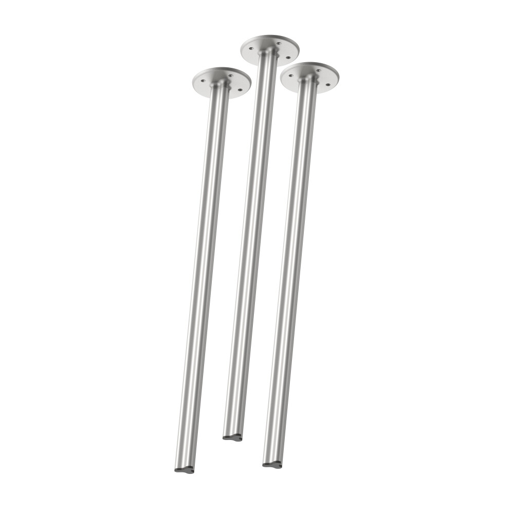 Ein Set aus 3 Stück BEAM-Beinen im "M"-Größe, 102 cm (High Desk) groß, entworfen von Daniel Lorch, mit Aluminium matt-Finish und Metallverbindern.