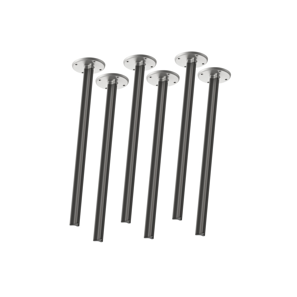 Ein Set aus 6 Stück BEAM-Beinen im "S"-Größe, 71 cm groß, entworfen von Daniel Lorch, mit RAL 7021 Schwarzgrau-Finish und Metallverbindern.