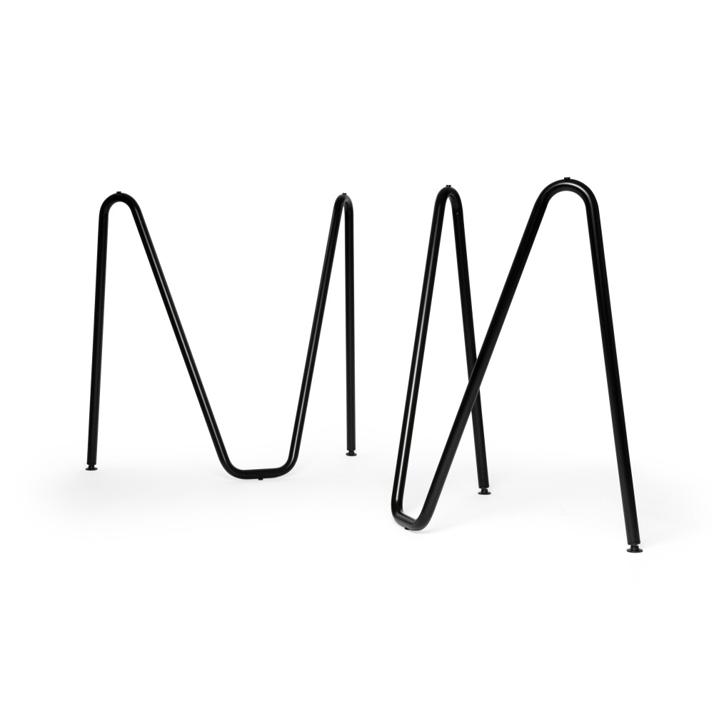 SINUS Tischböcke - Material und Farbe Stahl, Pulverbeschichtet, Tiefschwarz (RAL 9005) - Größe M: L 63 × B 36 × H 72 cm