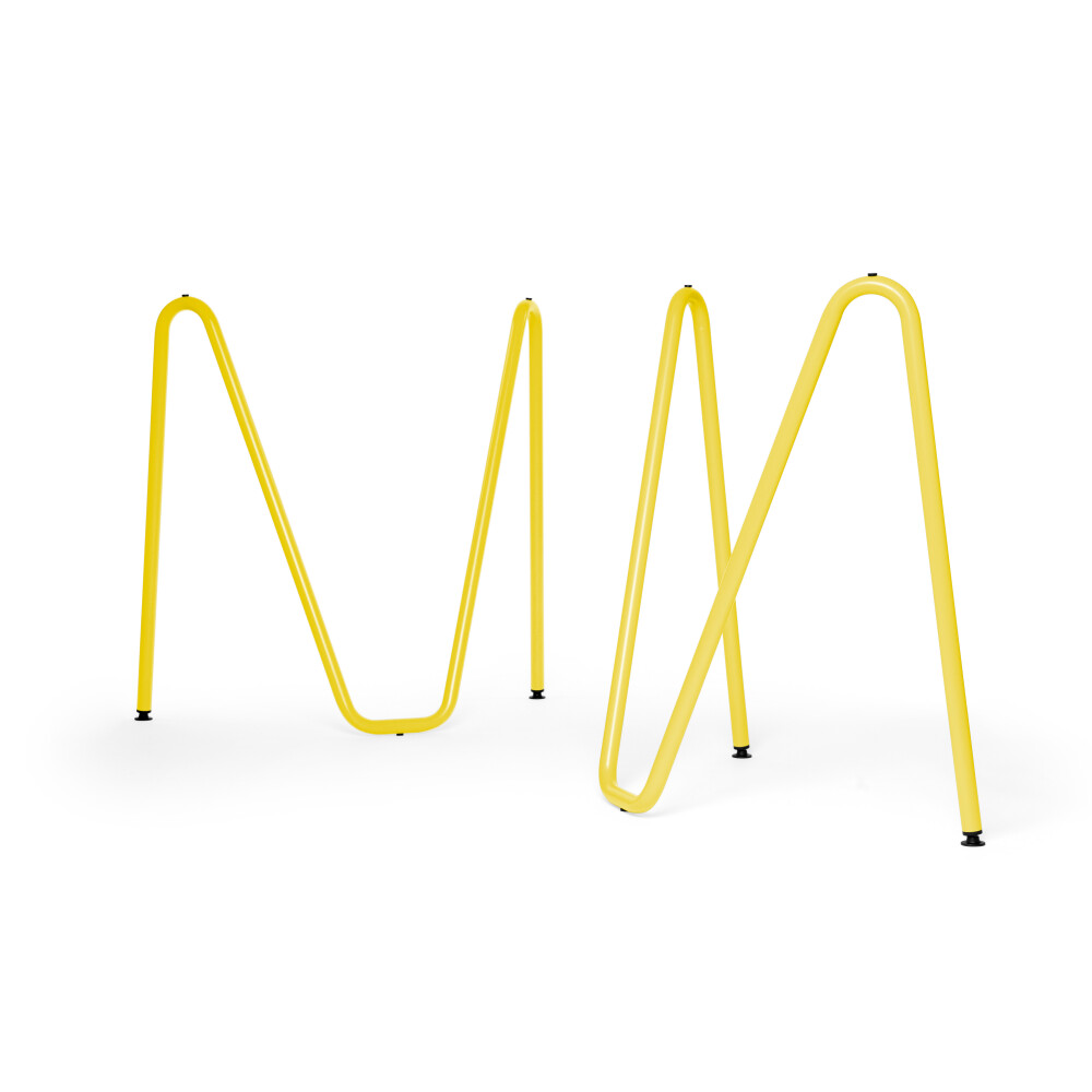 SINUS Tischböcke - Material und Farbe Stahl, Pulverbeschichtet, Zinkgelb (RAL 1018) - Größe M: L 63 × B 36 × H 72 cm