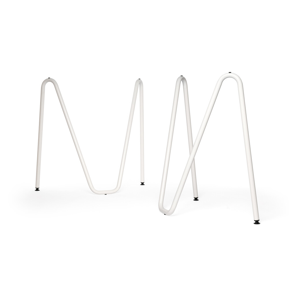 SINUS Tischböcke - Material und Farbe Stahl, Pulverbeschichtet, Verkehrsweiß (RAL 9016) - Größe L: L 74 × B 36 × H 72 cm