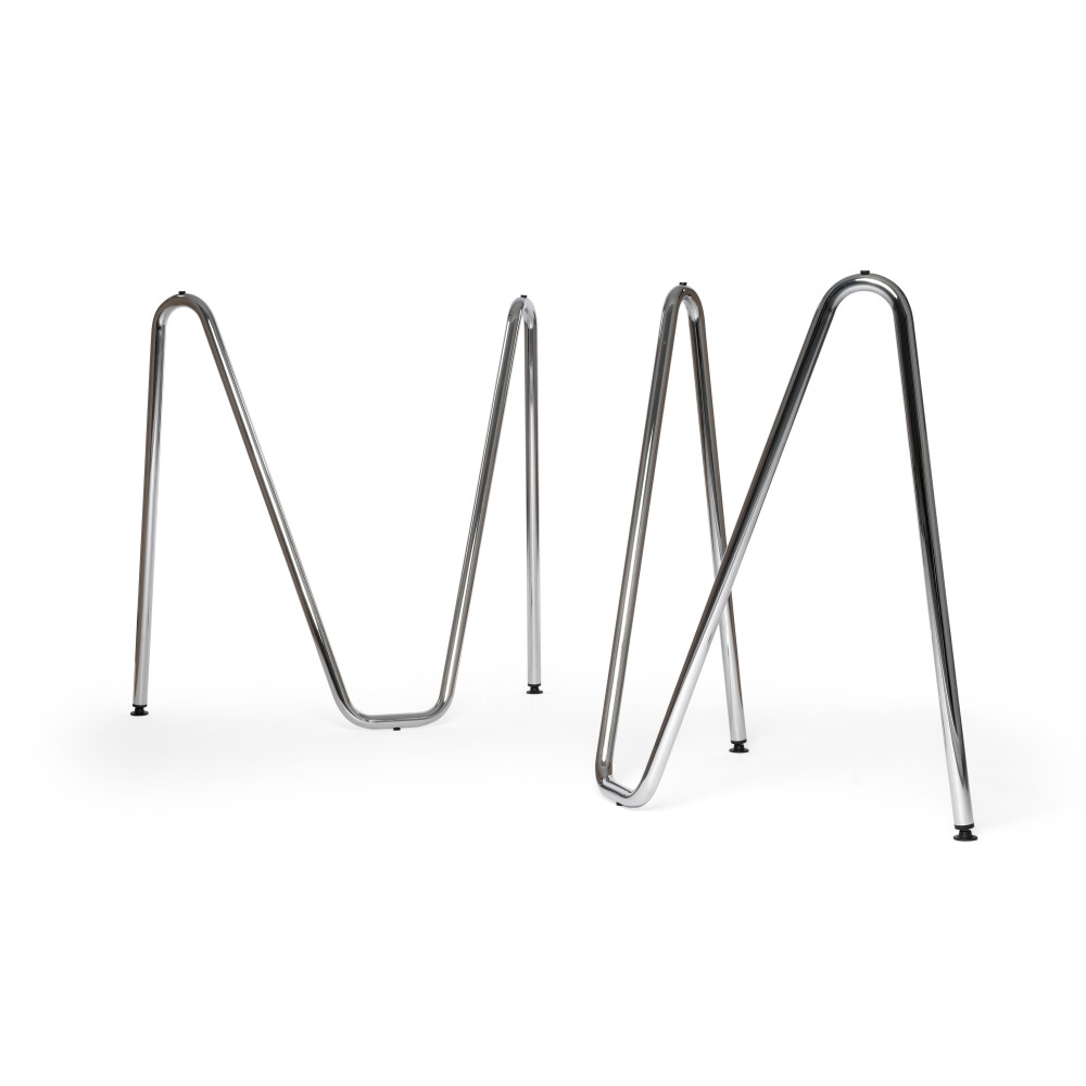 SINUS Tischböcke - Material und Farbe Stahl, Verchromt - Größe L: L 74 × B 36 × H 72 cm