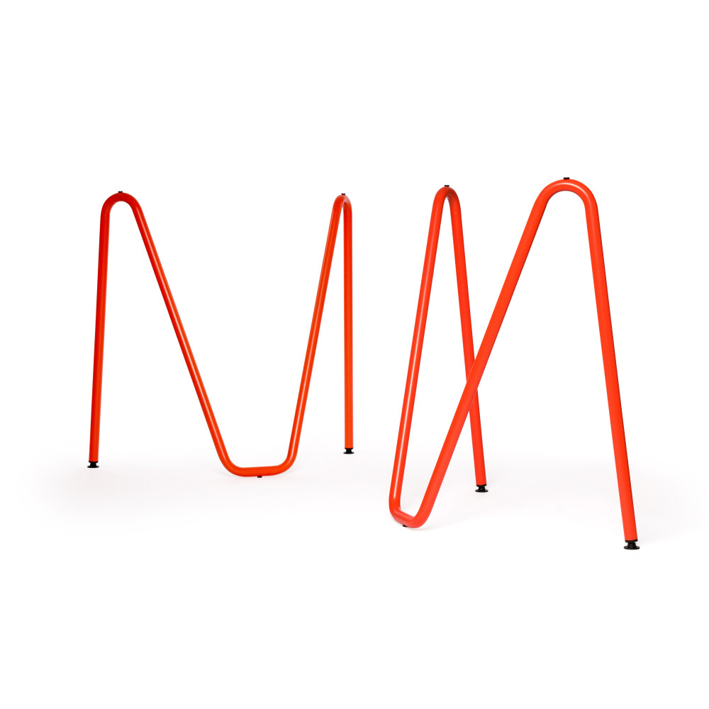 SINUS Tischböcke - Material und Farbe Stahl, Pulverbeschichtet, Blutorange (RAL 2002) - Größe L: L 74 × B 36 × H 72 cm