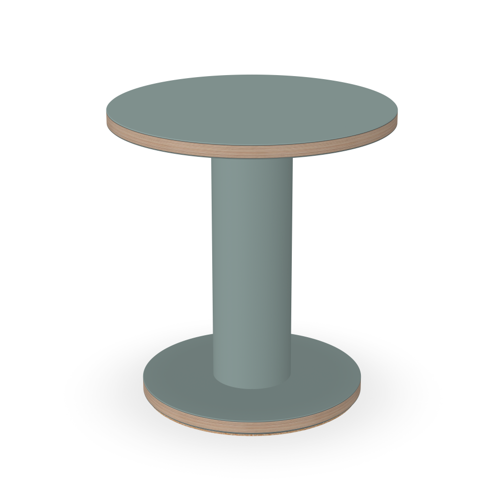 OFF-CUT Beistelltisch - Oberseite Linoleum, 4004 Blue Haze - Form Rund, Ø 45 - Höhe 48 cm