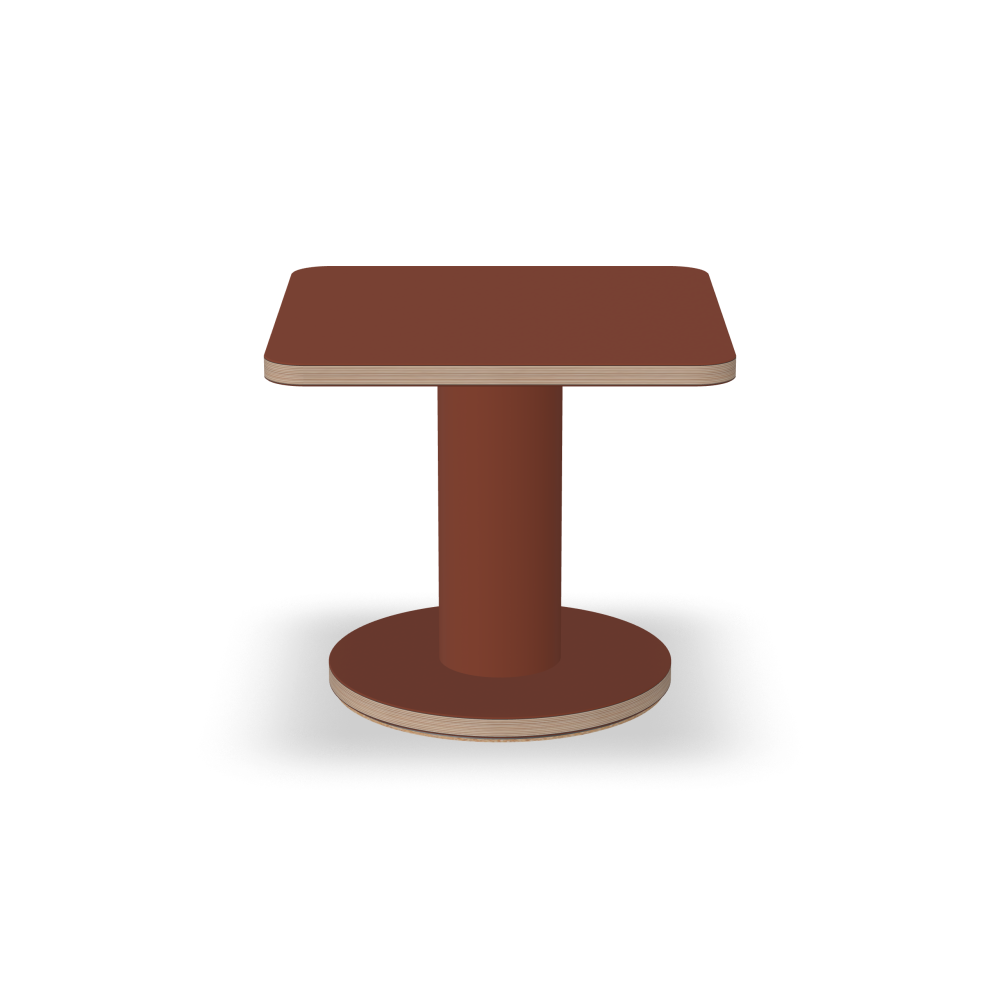 OFF-CUT Beistelltisch - Oberseite Linoleum, 4008 Brick - Form Quadratisch, L 45 × B 45 - Höhe 40 cm