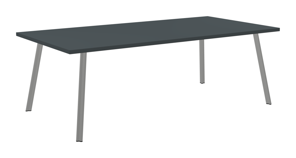BEAM Tisch - Form Eckig - Länge 220,00 cm - Tiefe 110,00 cm - Radius 0,30 cm - Stärke 3 cm - Oberseite Linoleum, 4155 Pewter - Kern Stäbchenplatte - Kante Linoleum, 4155 Pewter - Kantenschräge 90° / BEAM Tischbeine - Material und Farbe Aluminium, matt eloxiert - Profilgröße Normal - Höhe 71 cm - Set 4 Tischbeine