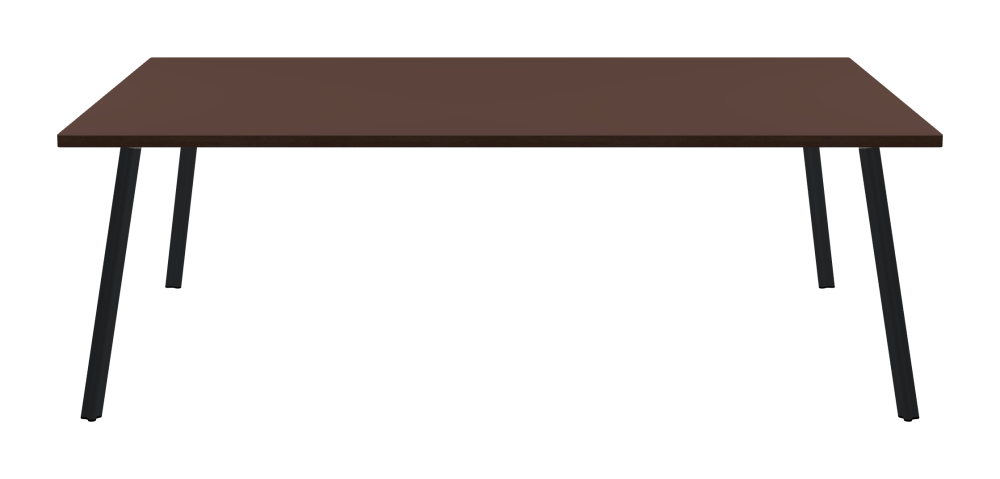 BEAM Tisch - Form Eckig - Länge 220,00 cm - Tiefe 150,00 cm - Radius 1,00 cm - Stärke 3 cm - Oberseite Linoleum, 4009 Espresso - Kern Stäbchenplatte - Kante Holz, Räuchereiche - Kantenschräge 90° / BEAM Tischbeine - Material und Farbe Aluminium, pulverbeschichtet, Schwarzgrau (RAL 7021) - Profilgröße Normal - Höhe 71 cm - Set 4 Tischbeine
