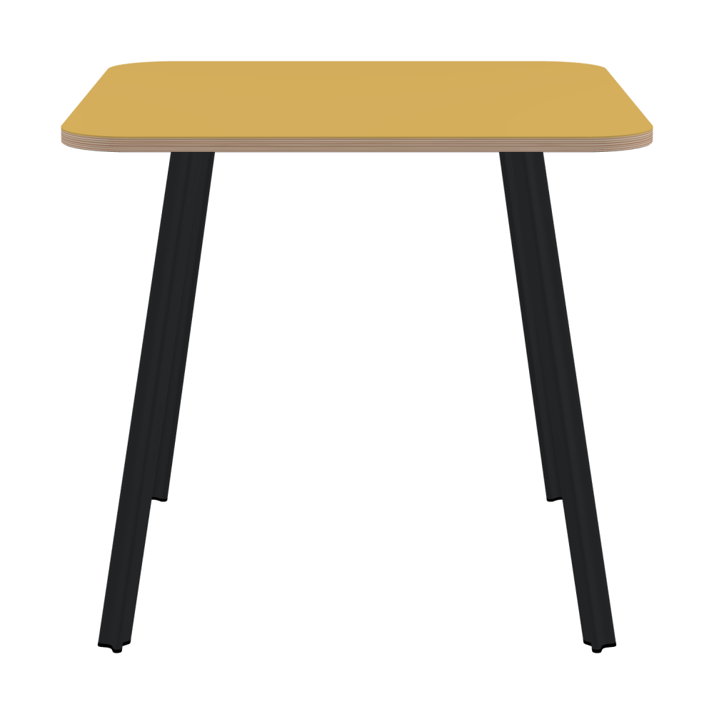 BEAM Tisch - Form Eckig - Länge 80,00 cm - Tiefe 80,00 cm - Radius 10,00 cm - Stärke 2 cm - Freiformfläche 1.00000000 - Oberseite Linoleum, S588 Pure Linoleum - Kern Multiplex Birke - Kantenschräge 90° / BEAM Tischbeine - Material und Farbe Aluminium, pulverbeschichtet, Schwarzgrau (RAL 7021) - Profilgröße Klein - Höhe 71 cm - Set 4 Tischbeine