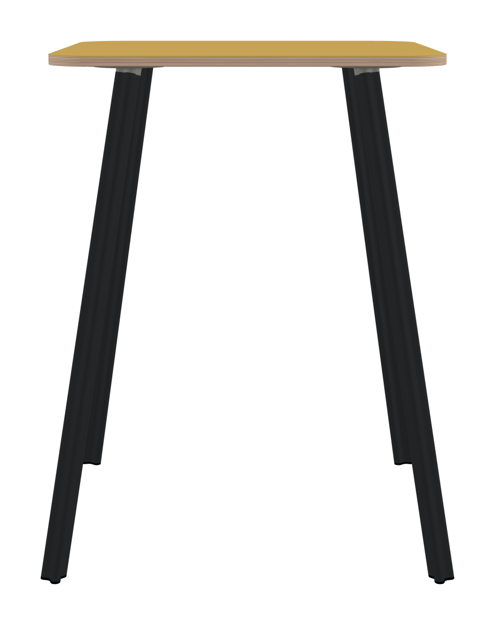 BEAM Tisch - Form Eckig - Länge 80,00 cm - Tiefe 80,00 cm - Radius 10,00 cm - Stärke 2 cm - Freiformfläche 1.00000000 - Oberseite Linoleum, S588 Pure Linoleum - Kern Multiplex Birke - Kantenschräge 90° / BEAM Tischbeine - Material und Farbe Aluminium, pulverbeschichtet, Schwarzgrau (RAL 7021) - Profilgröße Normal - Höhe 102 cm - Set 4 Tischbeine